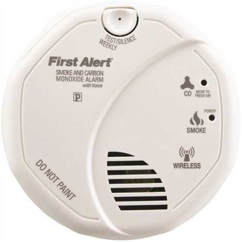 First Alert SCO500B Wireless Inter-Connectable Battery Operated Combination Smoke and CO Detector with Voice Alert