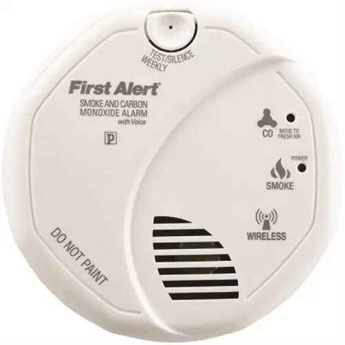 Wireless Inter-Connectable Battery Operated Combination Smoke and CO Detector with Voice Alert