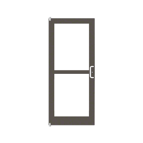 Bronze Black Anodized Single Door 36" x 84" 400 Medium Stile Right Side Latch Butt Hinged With Rim Panic Exit Device for Surface Mount Closer