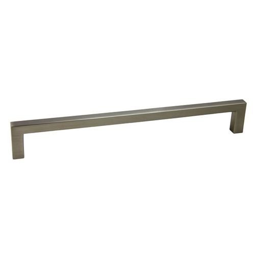 9" Modern Square Cabinet Pull with 8-4/5" Center to Center Satin Nickel Finish