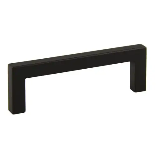 4-1/4" Modern Square Cabinet Pull with 3-3/4" Center to Center Matt Black Finish