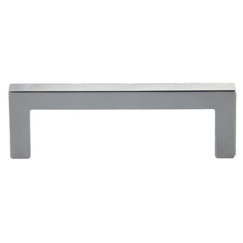 4-1/4" Modern Square Cabinet Pull with 3-3/4" Center to Center Polish Chrome Finish