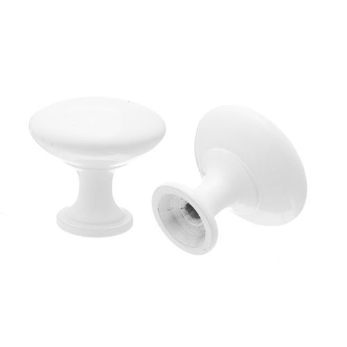 1-1/16" Diecast Cabinet Knob White Finish