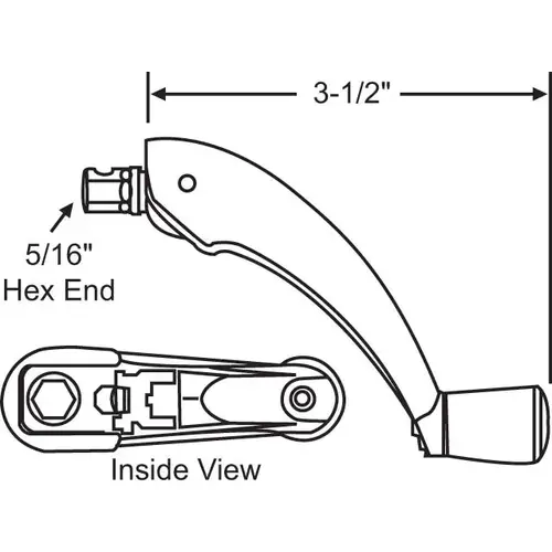 Folding Handle Almond for Roto Pro Drive Operators 5/16in Hex End