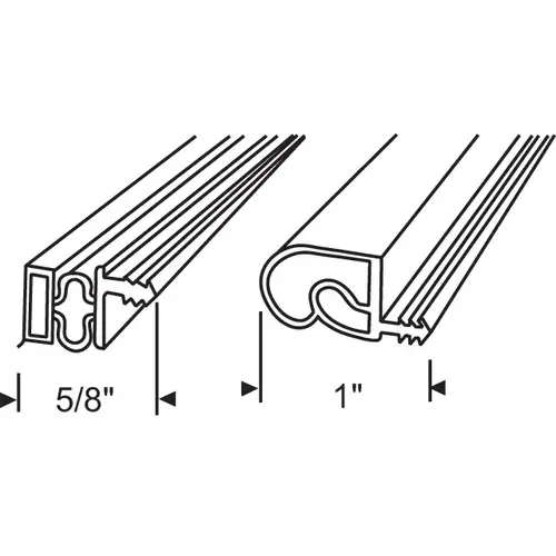 White Magnetic Weatherstrip replacement For Steel Doors wdw 57 Mgntc