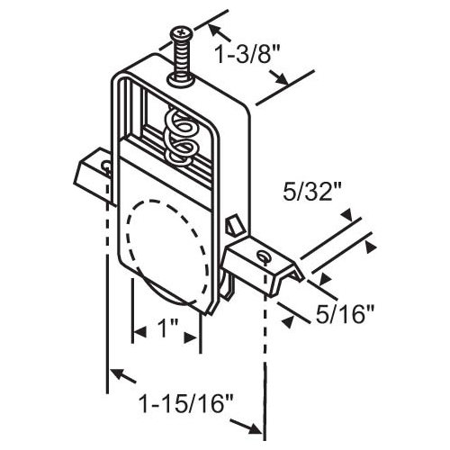 Brixwell 10-406m Patio Screen Door Roller Assy. 1in Steel Wheel