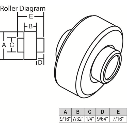 Brixwell 11-147 Sliding Window Wheel ball Bearing Wheel swr537