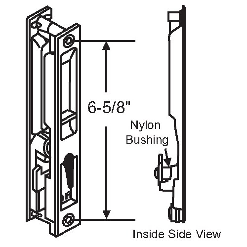 Brixwell 13433w Patio Door Handle Assy. flushmount White for Pgt Patio