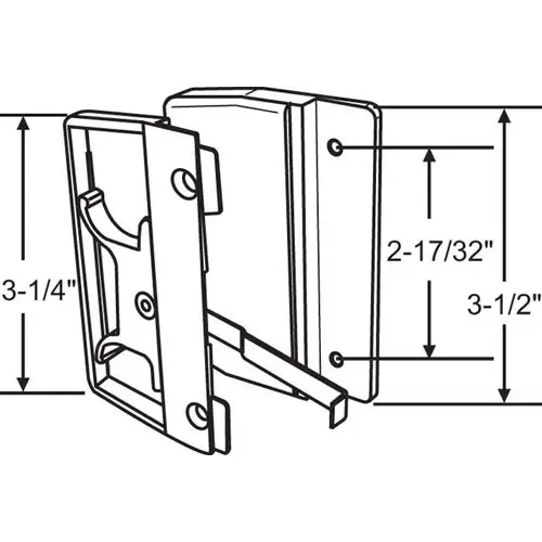 Patio Screen Door Handle with Keeper Guides Screws Black