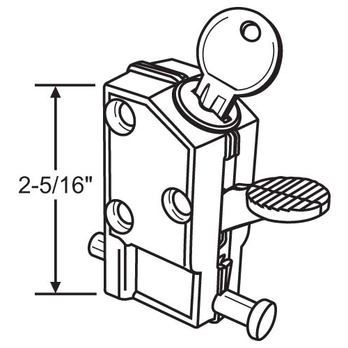 Brixwell 16682 Secondary Patio Door Lock with Key Mill Finish Kd