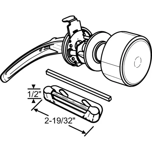 Brixwell 17-52 Knob Latch Set Aluminum fits Doors 1 To 1-1/4in Thick 1-1/4in Diameter Hole