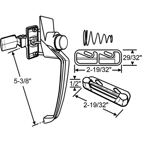 Brixwell 17-82 Push Button Latch Set Black handle 5-3/8in Latch 1-3/4in tie Down Type Sdh 24 Bl fits Door 5/8 To 1-1/4in Thick