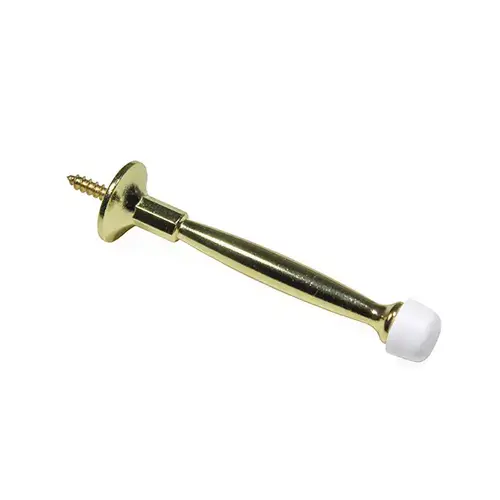 Solid Door Stop standard Duty 4in rubber Bumper Brass