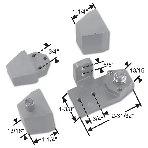 Offset Pivot Set 3/4in Alum Door And Frame 1/8in Vertical Adjustment 1/8in Recessed Door Aluminum