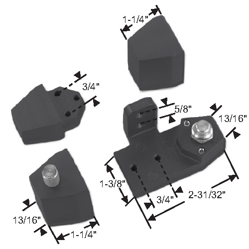 Offset Pivot Set 3/4in Alum Door And Frame 1/8in Vertical Adjustment for Flush Face Frame Bronze