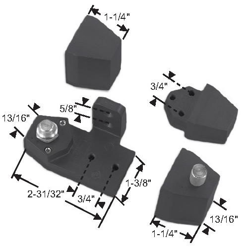 Offset Pivot Set 3/4in Alum Door And Frame 1/8in Vertical Adjustment for Flush Face Frame Bronze