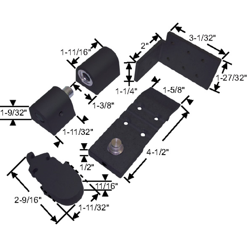 Offset Pivot Set 3/4in Alum Door And Frame 1/8in Vertical Adjustment 1/8in Recessed Door Bronze