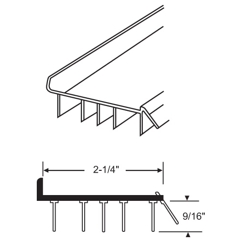 36in Brown Door Sweep for 2-1/4 Door