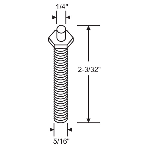 Plunger Pin threaded Bottom Pivot Screw - pack of 5