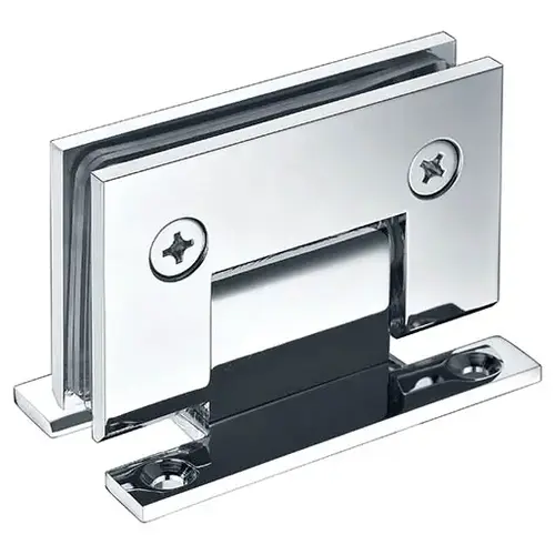 Solid Brass Shower Hinge square, H-Back WalL-TO-Glass bright Chrome