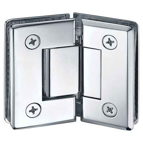 Standard Duty Shower Hinge brass Bevel Edge Bright Chrome glasS-TO-Glass 135-Degree