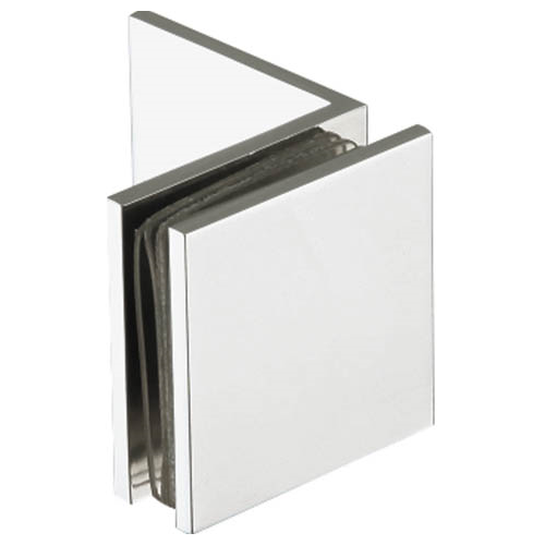 Brass Shower Glass Clamp square Glass To Wall large Leg 180-Degree 50x50mm bright Chrome