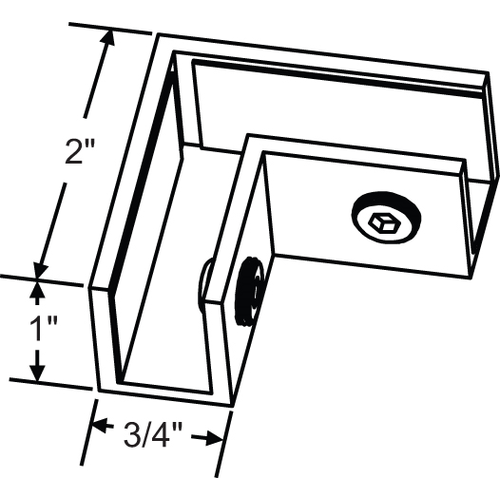 Sleeve Over Glass Clamp bright Chrome Glass To Glass 90dg (52x52x19mm) for Glass 8-12mm