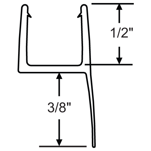 Pvc Sealing Strip Strip glasS-TO-Glass 12mm Thickness  60" Length - pack of 10