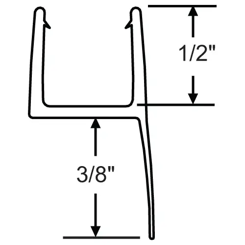 Pvc Sealing Strip Strip glasS-TO-Glass 12mm Thickness  84" Length - pack of 10