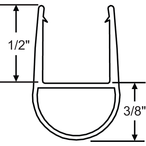 Pvc Sealing Strip 96in Strip glasS-TO-Glass 12mm Thickness - pack of 12