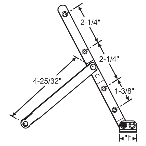 Hinge With Window Washability for 10in Track Arm Only