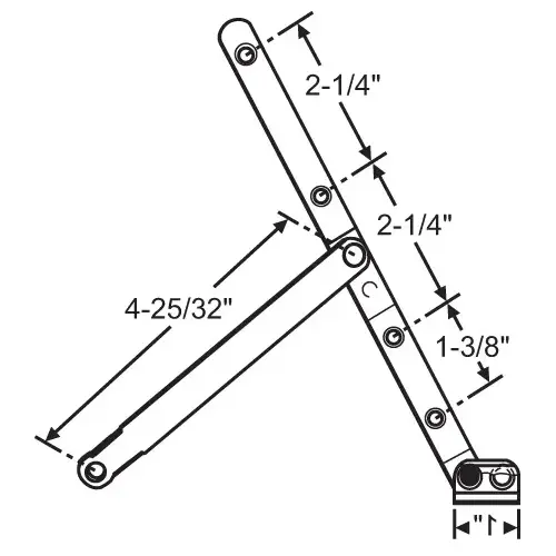 Lh Ss Hinge Wash Arm Only for 10in Track