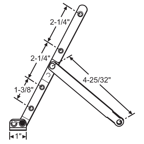 Rh Ss Hinge Wash Arm Only for 10in Track