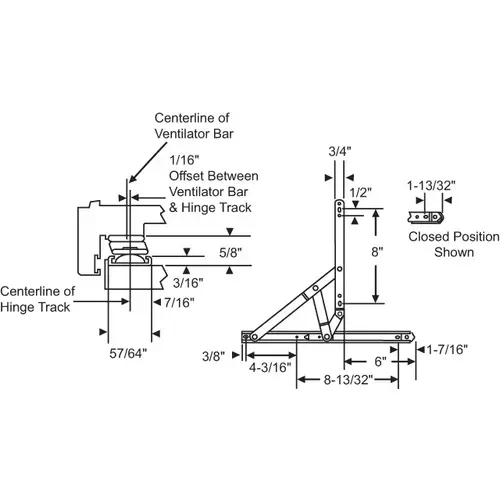 4 Bar Hinge Assembly heavy Duty