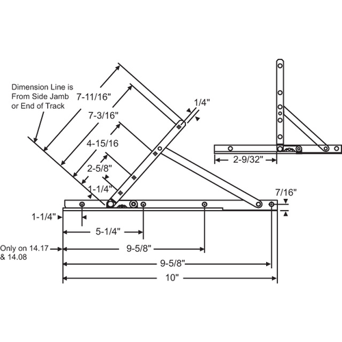 Egress Concealed Hinge Assy upper Left Lower Right With steel Arm And Rivet standard Brass SnaP-Stud E-Gard