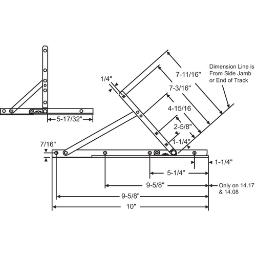 Concealed Hinge Assembly lower Left Upper Right With steel Arm And Rivet with Window Washability E-Gard