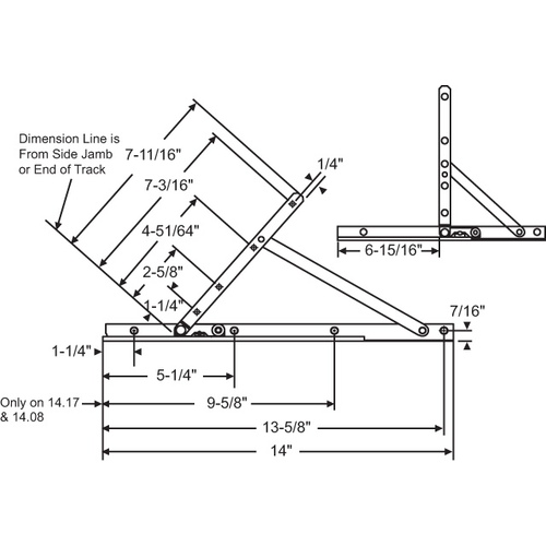 Concealed Hinge Assembly upper Left Lower Right With steel Arm And Rivet standard Brass SnaP-Stud E-Gard