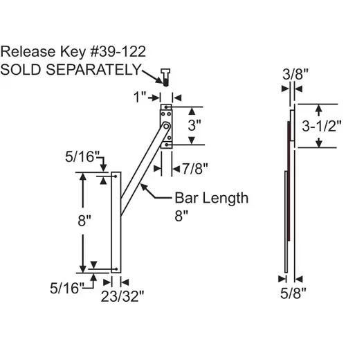 Limit Device With Key Release standard Duty pwo 7 8" Steel