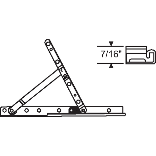 Hinge With Window Washability arm Set Powder Coated Steel