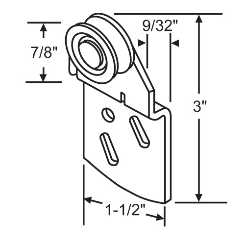 BY-Pass Hanger front 9/32in Offset with Screws