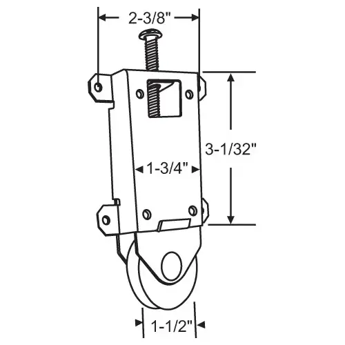 BY-Pass Hanger roller Assembly mirror Door Bottom