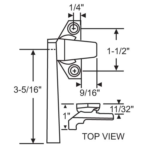 Cam Handle White 1 1/2in truth Left Hand Offset Base die Cast