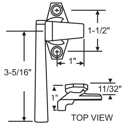 Cam Handle White left Hand Offset Base die Cast