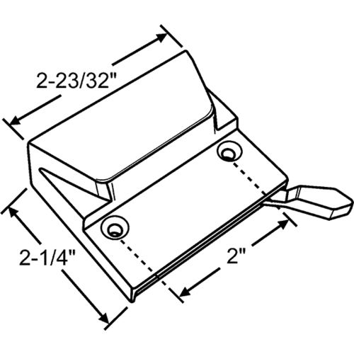 Low Profile Sash Lock White 9/16in Stud