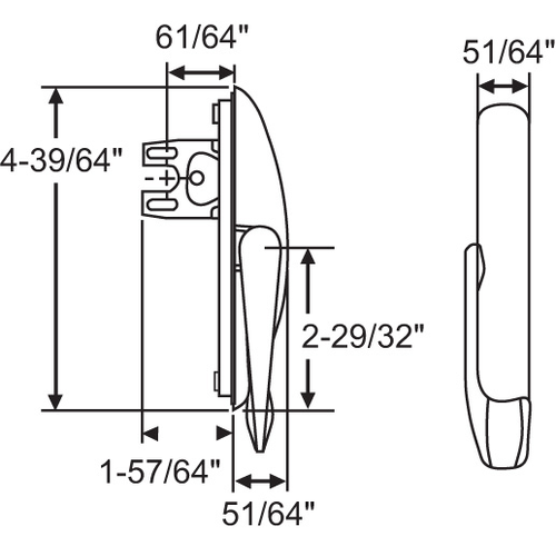 Multipoint Casement Lock White 1-57/64in Dimension A with Gasket