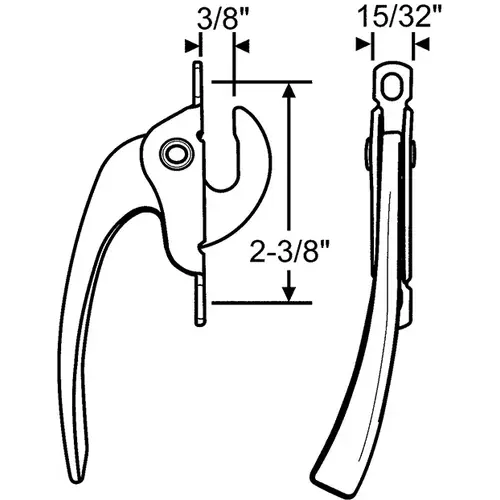 Casement Handle Brown - pack of 6