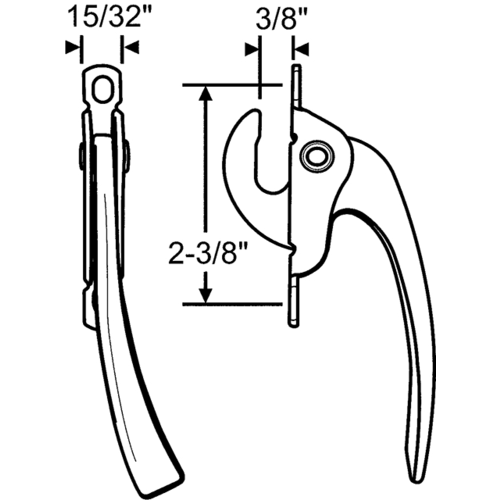 Casement Handle Aluminum cwl 69 R - pack of 6