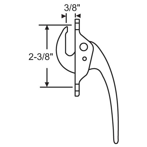 Casement Handle Aluminum straight Handle Die Cast cwl 1