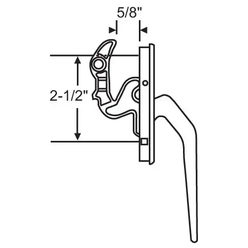 Casement Handle White die Cast Lock Bar cwl129 Wh