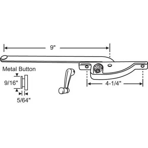 Casement Operator Assembly aluminum Handle Included